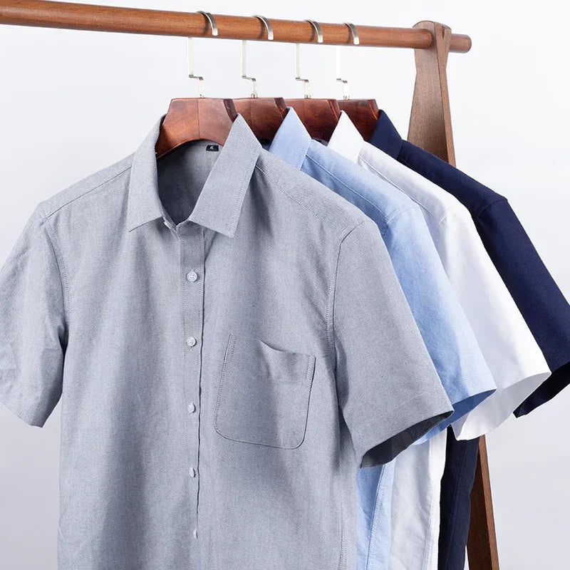 Men's Short Sleeve Oxford Business Shirt Large Size