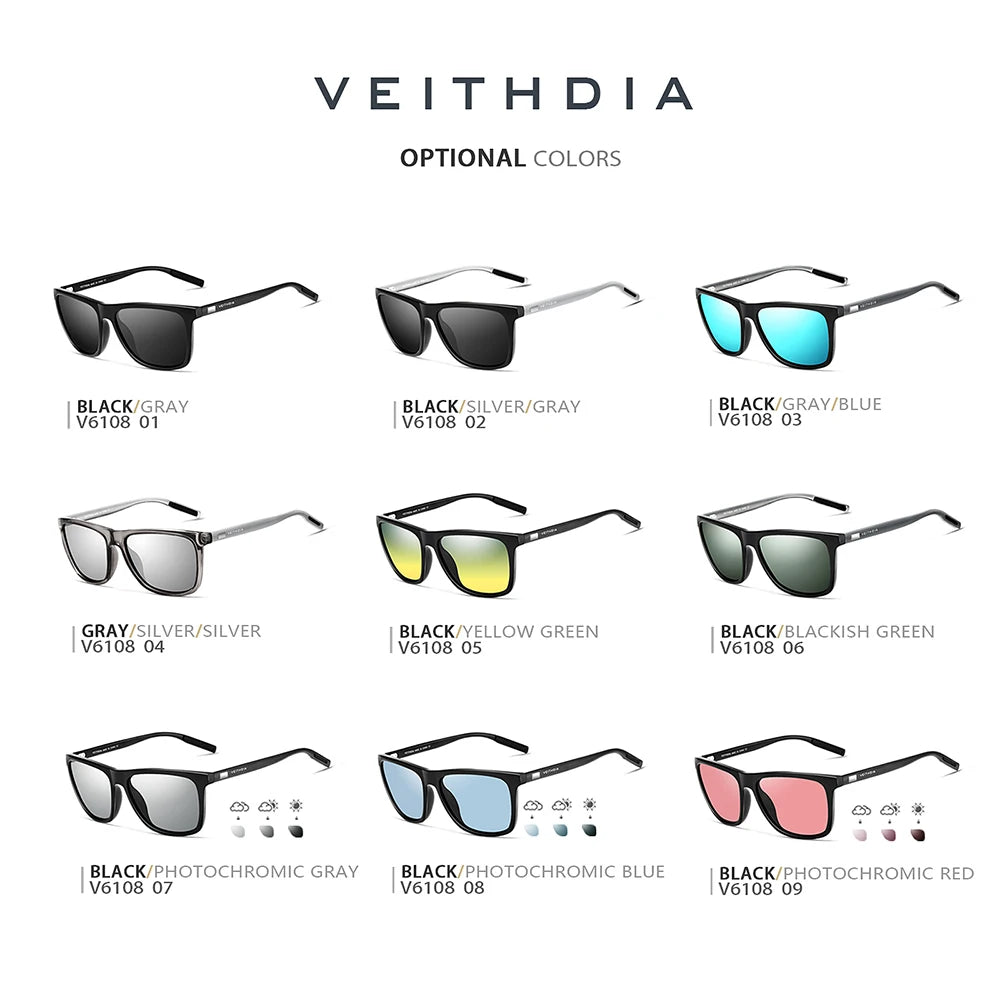VEITHDIA Unisex Retro Polarized Sunglasses 6108